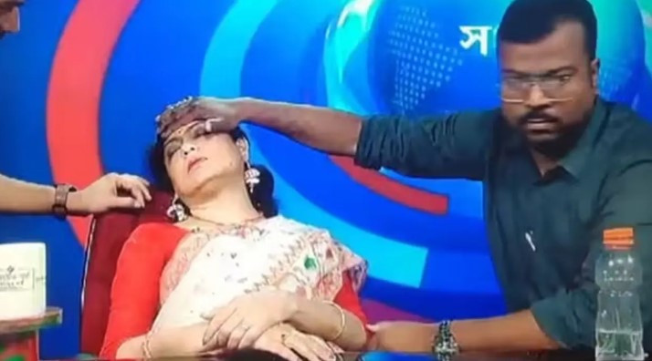 গরমের সংবাদ পাঠের সময় তীব্র গরমে উপস্থাপিকা বেহুঁশ!